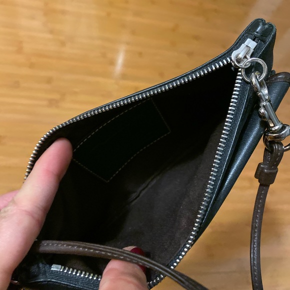 Coach Black wristlet w/ brown trim - Picture 4 of 5